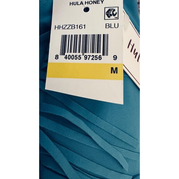 2/$30 NWT Hula Honey Medium Fringe Bandeau Bikini Top Blue Swimwear - Picture 11 of 12